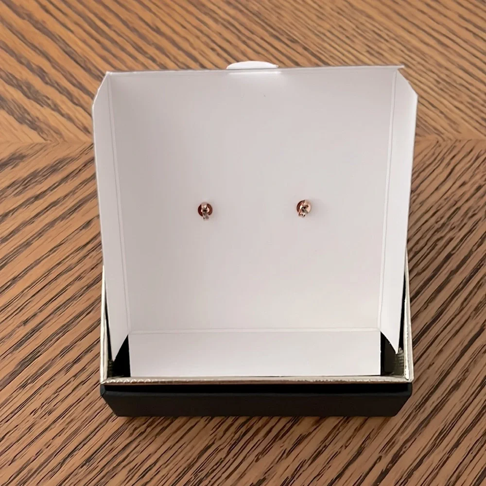Coach Open Circle Stone Stud Earrings - Rose Gold - Picture 3 of 6